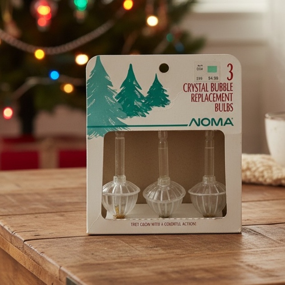 NOS Vintage 1989 NOMA Crystal Bubble Lights - Box of 3